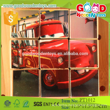 2015 Custom Design Top Quality Car Learning Wooden Cube Puzzle